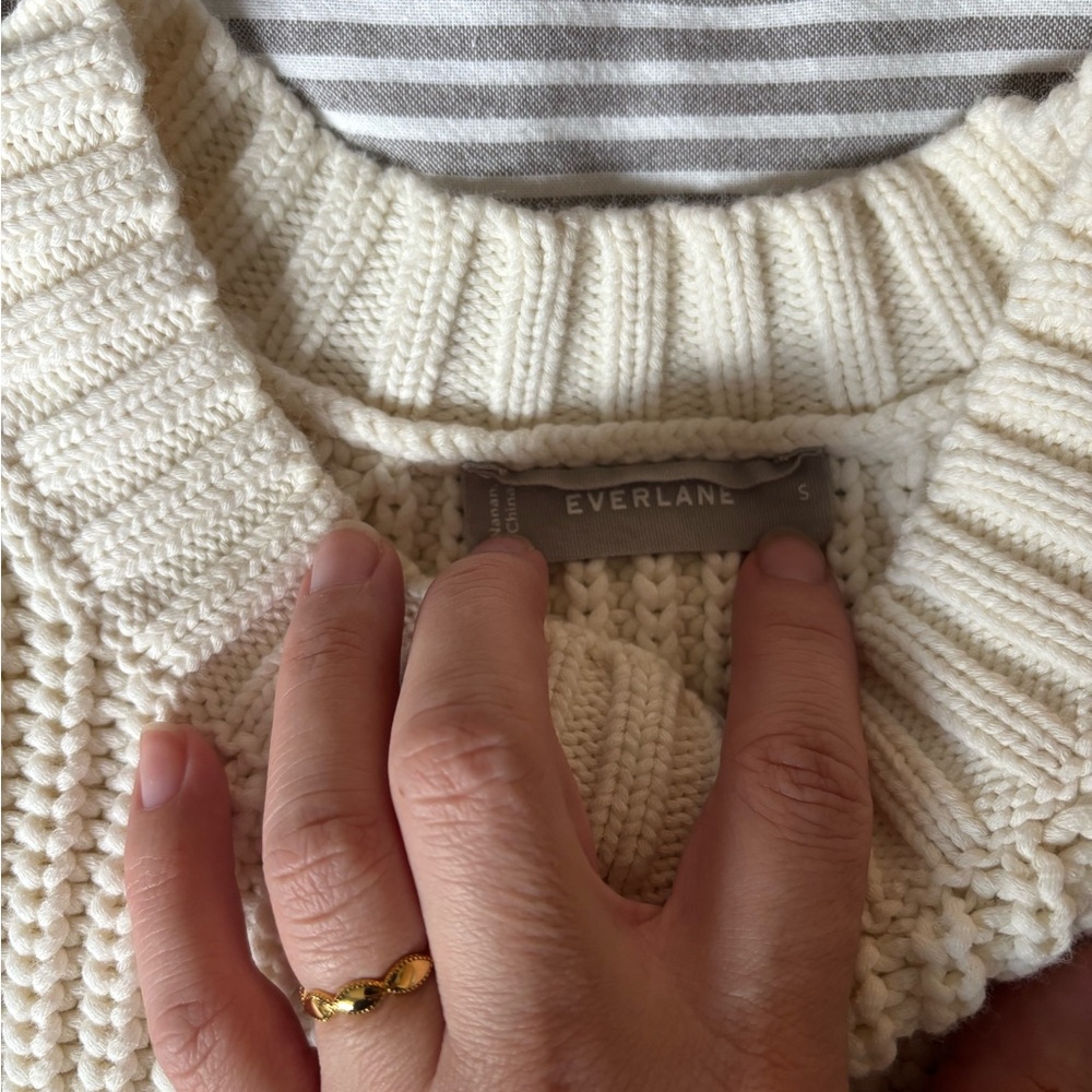 Everlane Cream Women's Crew Neck Sweater, size small - Picture 2 of 7